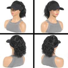 Women's High Temperature Fiber Synthetic Curly Wave Ponytail Wig With Adjustable Buckle Net Baseball Cap - Summer Sporty Sun-Protective Style Suitable For All People - Multicolor - View 6