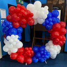 30pcs Red, Blue & White Latex Balloons, 12inch & 10inch Mixed Set, Classic Navy Color, For Back To School, Nautical Theme, Birthday Decoration, Columbus Day, Labor Day