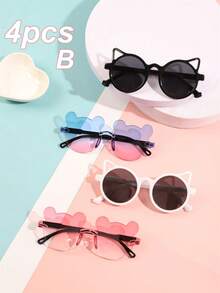 6 件/4 件/1 件儿童小熊形状和花朵形状时尚眼镜，适合夏季日常使用 - 兒童 - 查看 21