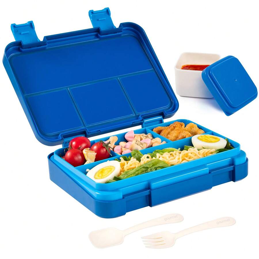 1pc Bento Lunch Box, Leakproof Refrigerator Airtight Food Containers With Lids, Chopped Salad Box, Snack And Fruit Box, Takeaway Containers, Meal Prep Containers, Pack Lunch, Divided Snack Pots Storage Containers, Reusable On-The-Go Meal, Great For Home Kitchen Accessories, School, Office, Travel Essentials And Outdoor Camping Picnic, Back To School Supplies, Christmas Gifts - Multicolor - View 1