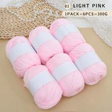 6pcs/Pack, Silk Blended Knitting, Soft & Lightweight Beige Color Friendly Crochet - Suitable For Sweaters, Scarves, Hats, Cardigans And Jackets In Various Colors, Handmade Knitting Ball (300g) - 6-pack - View 21