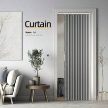 Cortina de puerta plegable de 1 pieza, función de plegado magnético, adecuada para sala de estar, dormitorio, porche, oficina, universal en todas las estaciones 39,5 * 78,7 pulgadas