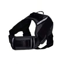 KOMMILIFE Einstellbares Nylon Hundegeschirr, personalisiert, reflektierend, atmungsaktiv, Hundegeschirr-Weste für kleine, mittlere und große Hunde, Hundegeschirr mit Namensschild
