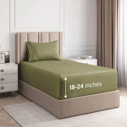 Cotton 400 Thread Count 4 Piece Deep Pocket Sheet Set