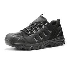 Men's Hiking Shoes Low Top Lightweight Outdoor Trekking Camping Hiking Shoes Climbing Shoes Trail Waterproof - 黑色 - 查看 3