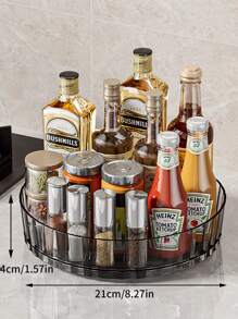 1pc Kitchen Rotating Rack, Revolving Spice & Condiment Organizer Shelf, Home Storage Spinning Tray