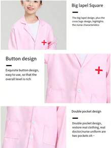 1pc Doctor Role Play Costume For Performance, White Lab Coat, Randomly Included Accessories,Kids Police Costume,Costume Kids Doctor