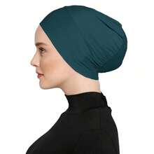 Turbante da donna monocromatico - semplice, elastico e alla moda sottocapoCasco per uso quotidiano, morbido, traspirante e confortevole