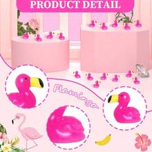 30Pcs Mini Resin Flamingo Ducks, Flamingo Tiny Ducks, Cute Flamingo Figurines For Cake Topper Garden Dollhouse Landscape Aquarium Ornaments DIY Craft - Multicolor - View 3
