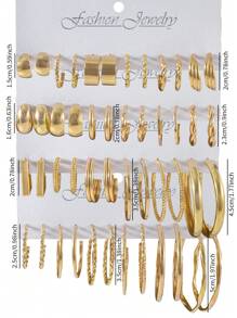 Conjunto de 36 a 12 brincos femininos quadrados geométricos e metálicos da moda, acessórios de joia minimalistas, elegantes e chiques, adequados para o dia a dia e encontros, presente ideal para feriados