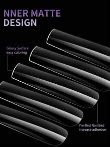 240 Stücke XXL Kunstnägel super lange eckige Nägel zum Aufkleben, Acryl-Französisch-Vollabdeckung Gelee-Spitzen Nagelkunst Falsche Spitzen Maniküre-Zubehör für Frauen und Mädchen DIY Verlängerungs-Tools