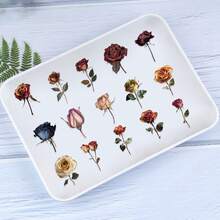50Pcs Transparent Stickers Wabi Sabi Decor Clear Stickers Flower Stickers Rose Stickers Wabi Sabi Art Aesthetic Stickers PET Waterproof Stickers For Water Bottle,Computer,Laptop,Phone,Luggage,Notebook,Fridge - Multicolor - View 10