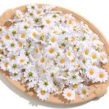 20/100pcs Artificial White Daisy Headpiece, Suitable For Hat Decoration, Cake Decoration, DIY Handicraft Decoration, Indoor Decoration Aesthetics, Graduation Gift Decoration Flowers, Bedroom Decoration, Wedding Decoration, Yellow Small Daisy Flower Whole Pack Wholesale, Handmade Woven Flower Garland, Dessert Table Backdrop, Photography Props Floral Accessories, Durable Non-Fading Decorative Flower Head, Artificial Small Daisy - Small Daisy Flower Head - View 1