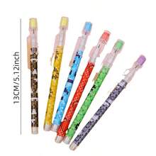 6pcs Creative Mosaic Egg-Shaped Pencils, 9-Segment Design, Vibrant Pixel Pattern In Various Colors, Transparent Pencil Cases, Visible Ink Level, Suitable For Writing, Drawing And Note Taking, Creative Stationery | Vivid Ballpoint Pens | Unique Grip Design Back To School - Multicolor - View 6