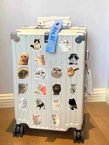 60pcs Cat Stickers, Internet Celebrity Cat Graffiti Stickers, Cute & Funny Cat Face Decals, Cross-Border - Multicolor - View 5