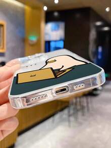 1pc High-Precision Transparent Computer Duck Painting Thick Anti-Fall Transparent Phone Case Cover Compatible With IPhone 16/16 Pro/16 Plus/16 Pro Max/15 Pro Max Waterproof Shockproof Scratch Resistant - Multicolor - View 6