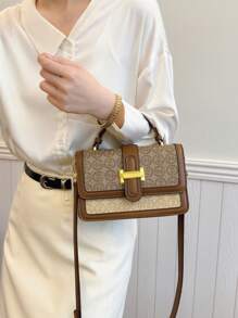 Bolso de tela vintage de gran capacidad, bolso bandolera de lujo de PU, bolso de mano y de hombro clásico casual para mujer