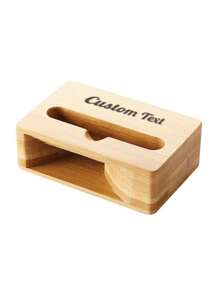 1 pieza Soporte de teléfono con forma de megáfono de bambú creativo, texto personalizable grabado, apto para fiestas de Navidad, San Valentín, Acción de Gracias, Día de la Madre, Día del Padre, Graduación, regalos de cumpleaños