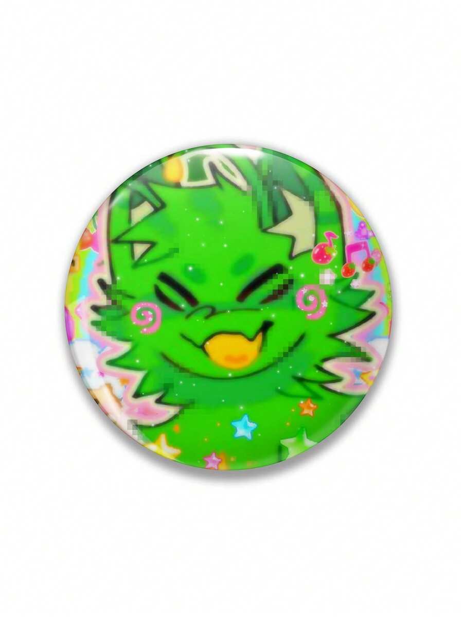 1pc 4.4cm/1.73in Pattern Pin Badge, Button Pin, Suitable For Attaching On Clothing, Bags, Backpacks, Funny Gift For Friends And Family - Multicolor - View 1