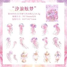30pcs/Pack Ocean Waltz Jellyfish Scrapbooking Stickers, Premium Diary/Planner Sticker Sheets