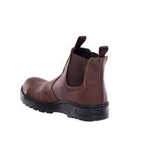 Bota Botín Chelsea Vaquera Hombre De Trabajo Con Casco de Poliamida Dieléctrica Suela Antiderrapante Piel Ligeras Cómodas M1001 - Café - Ver 6