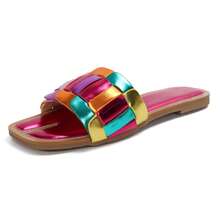 Wide Feet Soft Flat Sandals For Women Open Toe Sandals Easy Wear Casual Style - Màu Hồng Tươi - Xem 4