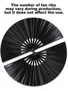 Packed Bamboo Large Folding Hand Fan, Premium Fabric Folding Hand Fan Carnival Fan, With Thickened Bamboo Frame For Cooling Decoration, Ladies, Men, Girls, Boys Gift, Black