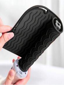 1 pieza Manga resistente al calor de silicona, funda de estera portátil para viajes, adecuada para rizador, plancha, alisador, varilla rizadora, estuche de estera para viajes, herramientas de peinado con calor, aislamiento térmico efectivo, bolsa con clips para almacenamiento, estera para almacenamiento de varillas rizadoras, fácil de transportar, herramientas para el cabello, productos y accesorios de belleza, adecuado para salón de belleza, artículos esenciales de viaje
