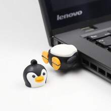 Biyetimi 32GB Chocolate Appearance USB Flash Drive, 64GB/128GB Cartoon Penguin USB Flash Drive, 8GB Creative USB Flash Drive, Wedding Gift - Black - View 8