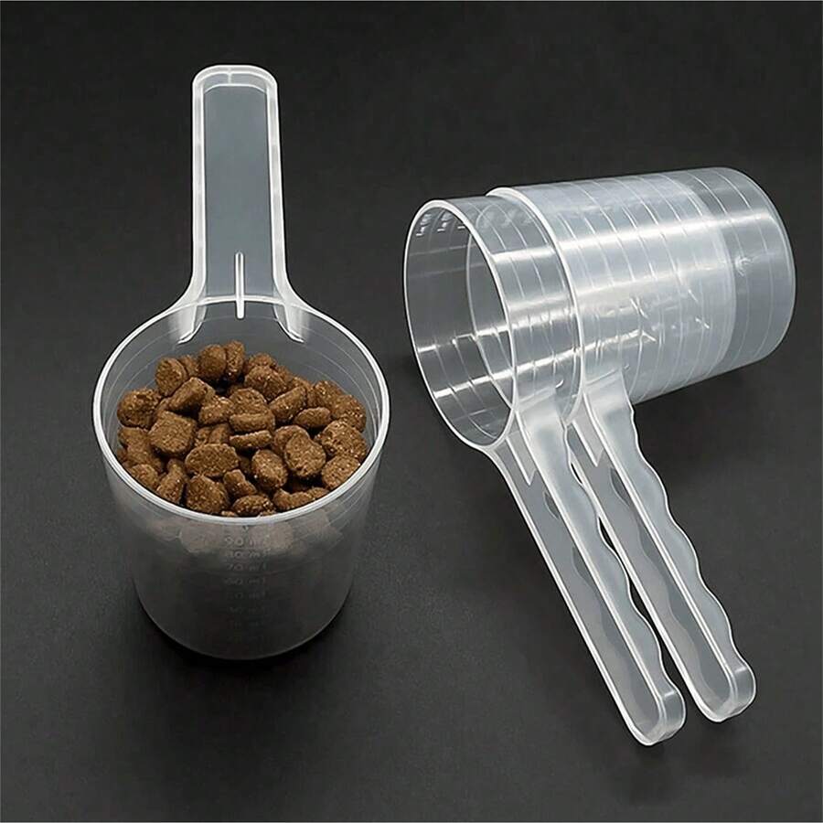1-10pcs 50g/100ml Clear Measuring Scoop For Cat Food, Dog Food, Protein Powder, Flour, Detergent, Multi-Functional Measuring Cup - Clear - View 1