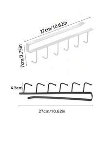 6-Hook Iron Cup Rack, Suitable For Cabinets, Cans, Shovel Racks, And Non-Drilling Storage. Multifunctional 6-Hook Kitchen And Dining Room Storage Rack - Can Hold Cups, Mugs And Utensils - Multicolor - View 9