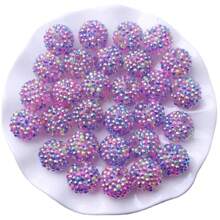 Fashion 18x20mm 10/20pcs Pack Mix Colorful Custom Confetti Color Resin Rhinestone Ball Beads For DIY Beadable Pen Keychain Chunky Bubblegum Necklace Bracelet Jewelry Making