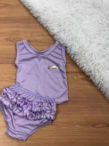 Kit 10 peças 5 calcinha bunda rica com 5 blusinha regata menina 3-6 meses