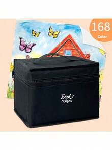 Conjunto de canetas marcadoras de ponta dupla com 204 cores, ponta chanfrada e marcadores de esboço de linha fina para livros de colorir para adultos, materiais de pintura, desenho, mistura e esboço, artigos de papelaria para estudantes, materiais de aprendizagem e escritório, 12/24/30/36/40/48/60/80/100/120/168/204 cores disponíveis para a volta às aulas