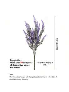 1/5/10PCS Artificial Lavender Outdoor Flowers Fake Plastic Purple Flower Outside UV Resistant For Home Kitchen Wedding Indoor Outdoor Decor, Mother's Day Gifts, Birthday Gifts, Graduation Season Gifts,Wedding Season.,Fake Plants