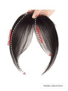 Synthesis Bangs Middle-Part Bangs Hair Extensions Clip In Forehead Natural Seamless French Oblique Bangs Eight-Character Bangs Perfect For Everyday Wear, Halloween - Multicolor - View 3