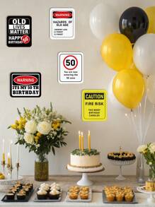 7pcs 50th Fun Birthday Wall Decoration Signs, Happy 50th Birthday Party Warning Signs, Party Sign Party Background Decorations, Birthday Party Photo Props, Outdoor Indoor Home Party Supplies
