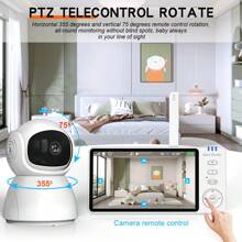 CDYCAM New 5.0 Inch Wireless Video Baby Monitor IPS Screen With Nanny PTZ Camera Two Way Audio VOX Lullaby Camera Wireless Protection Detection Smart Nanny Camera Electronic Baby Mother Kids Two-Way Audio Night Vision Cry Babies Feeding With Temperature Display Screen With Long Battery Life Night Vision USB Charge