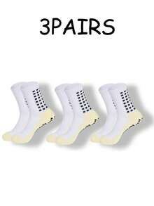 6 pares de calcetines de fútbol/fútbol reforzados con puntera antideslizante en combinación de negro y blanco, otoño - Blanco y Negro - Ver 12