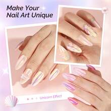 9 Jars Chrome Powder For Nails Unicorn Y2K Aesthetic Metallic Mirror Effect Holographic Aurora Chameleon Chrome Powder For Nail Art Gel Polish, Nail Supplies For Nails Glitter Powder - 獨角獸鍍鉻指甲粉-9 - 查看 3