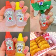 Mini Tomato Sauce Bottle, 25ml Capacity, Refillable Portable Condiment Squeeze Dispenser For Salad Dressing, Ketchup, Mayonnaise, Soy Sauce, Peanut Butter, Syrup, Suitable For Home Kitchen, Office, Cafeteria, Outdoor Picnic, Back To School, Baking (Various Combo Packs Available)