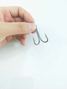 10 件蛙钩、双头锚钩、爆炸钩、鸡爪钩、碟钩路亚钓鱼配件 - 黑色 - 查看 3