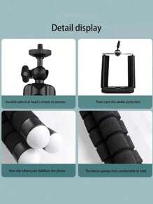 Trípode flexible de pulpo, soporte pequeño para teléfono y cámara con agarre de esponja, soporte de mini pulpo rotatorio a 360° para fotografía y videografía, soporte portátil y ajustable con abrazaderas universales compatible con iPhone, teléfonos Android, regalo de cumpleaños, familiar, amigos, soporte para teléfono, accesorios para teléfono