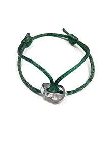 1 Pc Of Hand Woven, Adjustable Size For Sliding Left And Right, Neutral Silver, Two Ring Stainless Steel, Engraved With English "Love" Hand Rope, Men's Couple, Lover Gift