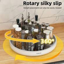 1pc Rotating Spice Rack Organizer, Random Color Plastic Turntable Storage Tray, Suitable For Kitchen, Bathroom And Dorm Essentials - Non-Food Contact Spice Rack, Desktop Makeup Box, Apartment And College Dorm Necessities Bathroom Decor Fall DecorBathroom Accessories Back To School