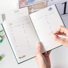 1pc 365-Day Cartoon Planner, 365-Day Planner 32k Notepad Schedule Portable Diary For Students To Use For Daily Records Of Work And Study