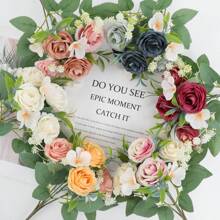 1 Stück künstliche Blumenbestickung, Seidenrosen Strauß, elegant und realistisch, Arrangement aus Seidenblumen für Innenräume, Vase für Esszimmertisch, Brautstrauß, Hochzeitsdekoration, Frühlingsdekoration, Klassenzimmerdekoration, Hochzeitsbogen, Blumenwand, Handblume, Kopfschmuck Kranz, Vase Dekoration