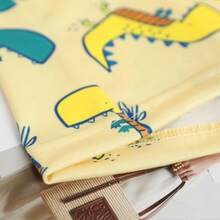 2-Piece Set Toddler Boys Cute Cartoon Dinosaur Print Crew Neck Short Sleeve T-Shirt & Shorts Pajamas Set, Soft & Comfortable, Summer - Yellow - View 6