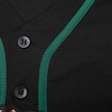 Kekambas Mexico Guadalupe Embroidered Baseball Jersey,Men's Gift,Button Short Sleeve Sports Jersey,Loose Breathable Soft Comfort V-Neck Top Jersey Men