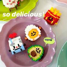Children's Toys Mini Food Fast Food Building Blocks,Nano Diamond Building Block Educational DIY Assembly Toys,French Fries, Burgers, And Cola, Gourmet Kitchen Toy,Christmas Gift, Thanksgiving Gift, Birthday Gift - Multicolor - View 5